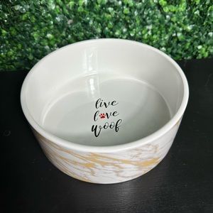 Live Love Woof Park Life Designs Glass Dog Bowl